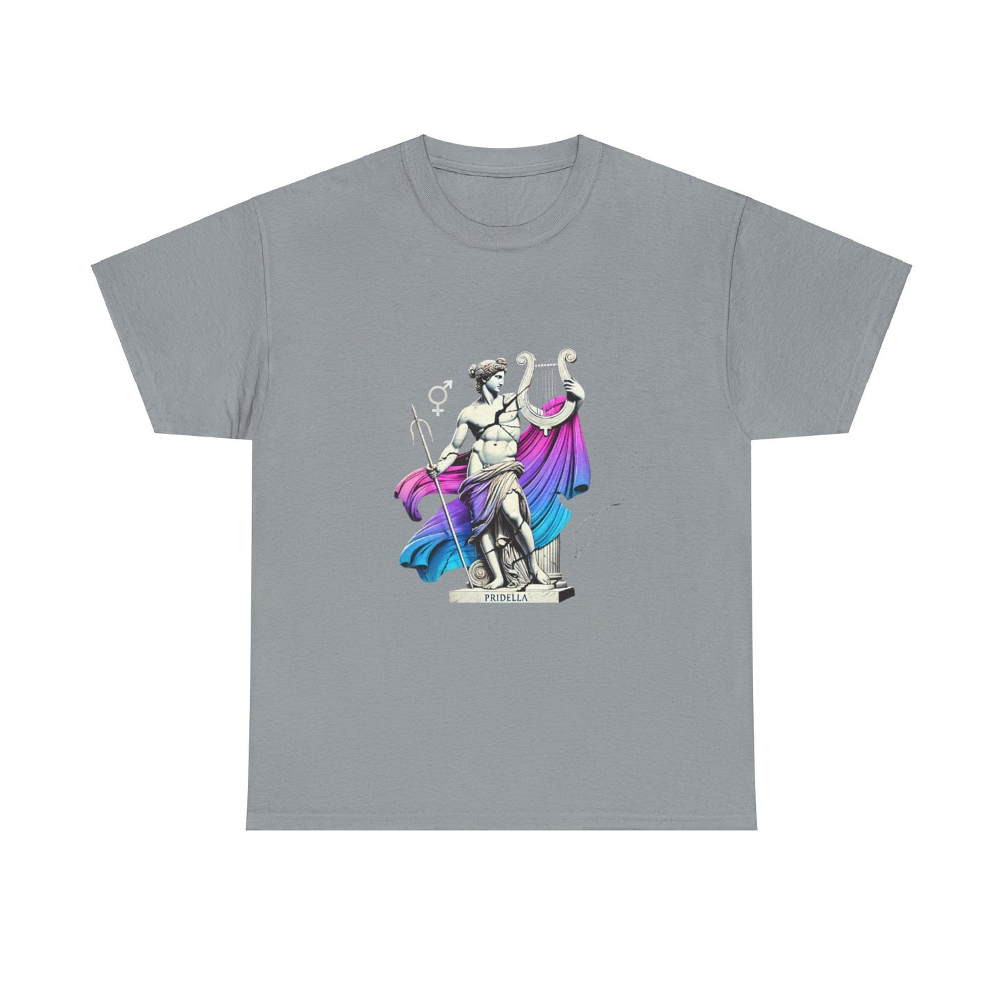 Ancient Greek Pride Statue T-Shirt | Genderfluid & Bisexual Flag