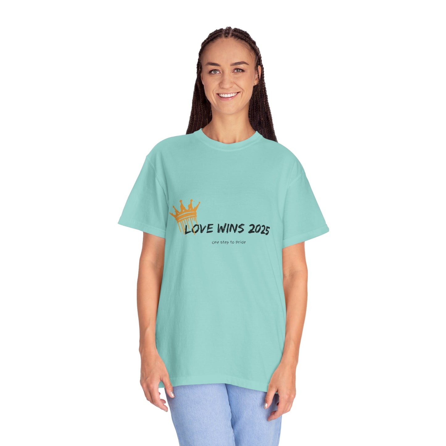 Crowned in Love T-Shirt | Unisex Minimalist Pride Tee – Love Wins 2025