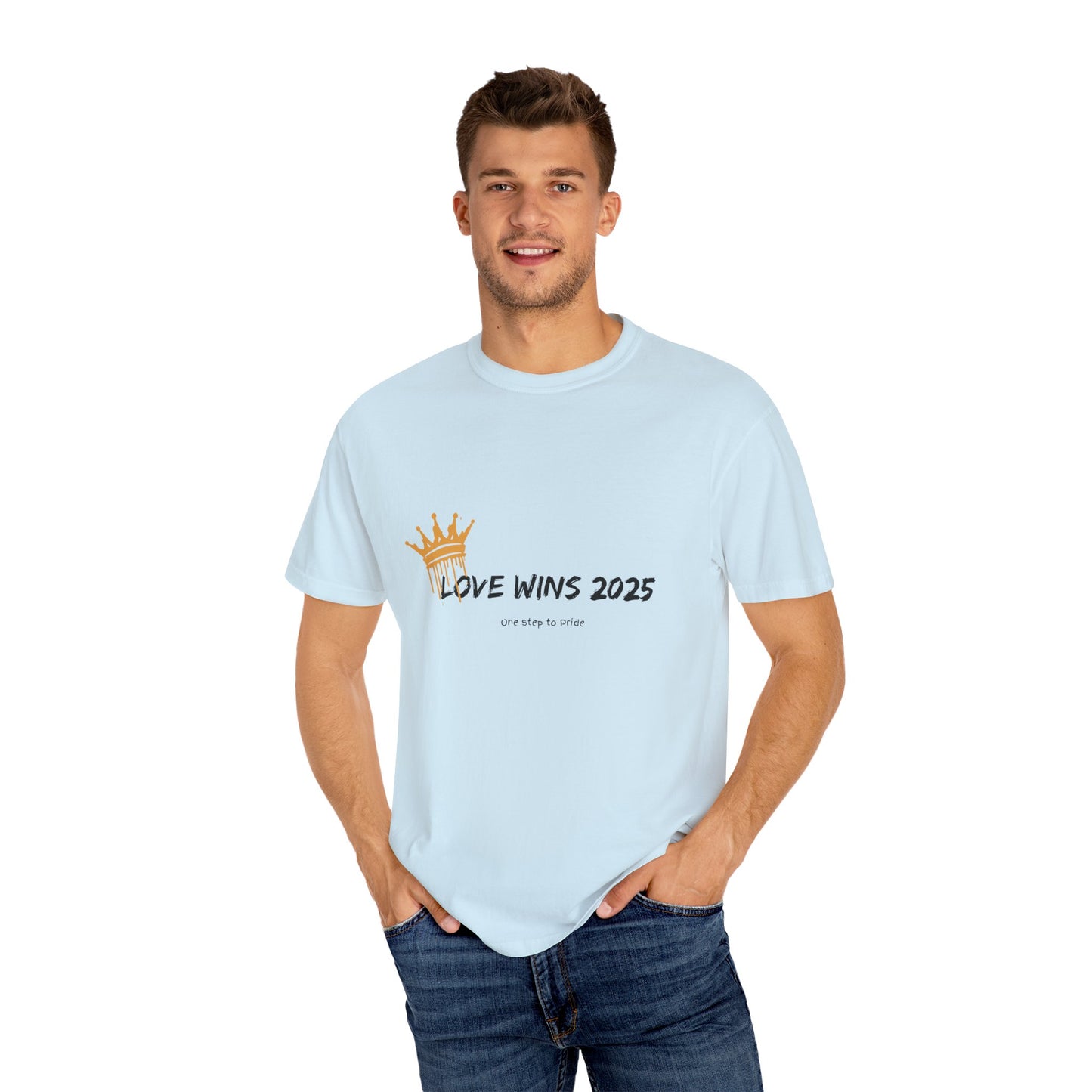 Crowned in Love T-Shirt | Unisex Minimalist Pride Tee – Love Wins 2025