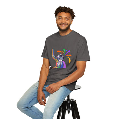 Astronaut Cat Pride T-Shirt | Cosmic Rainbow Space Kitty Tee