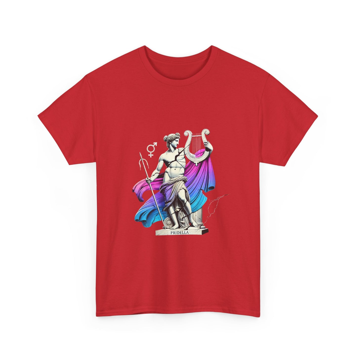 Ancient Greek Pride Statue T-Shirt | Genderfluid & Bisexual Flag