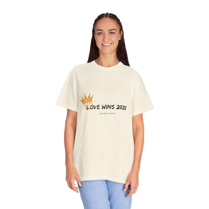 Crowned in Love T-Shirt | Unisex Minimalist Pride Tee – Love Wins 2025