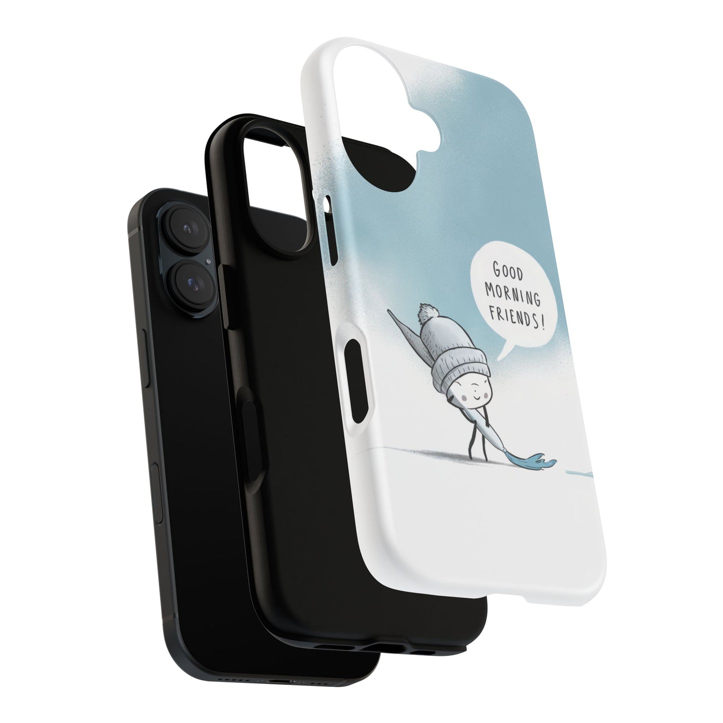 Good Morning Friends! Custom iPhone Case – Fun & Cute Cartoon Design