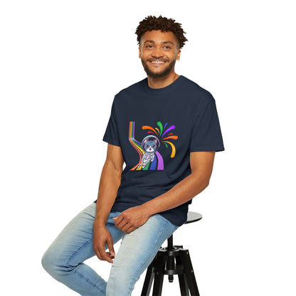 Astronaut Cat Pride T-Shirt | Cosmic Rainbow Space Kitty Tee