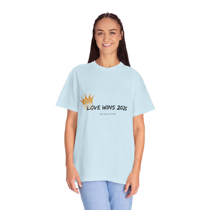 Crowned in Love T-Shirt | Unisex Minimalist Pride Tee – Love Wins 2025