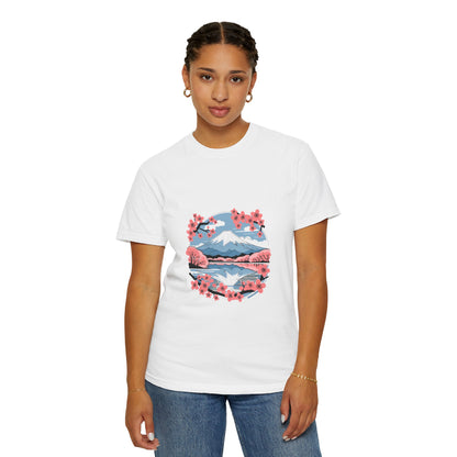 Cherry Blossom Mountain T-Shirt | Japanese Sakura Art Tee