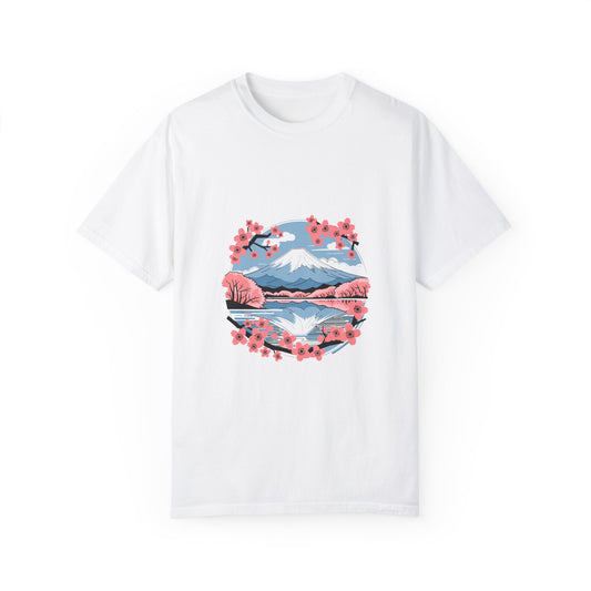 Cherry Blossom Mountain T-Shirt | Japanese Sakura Art Tee