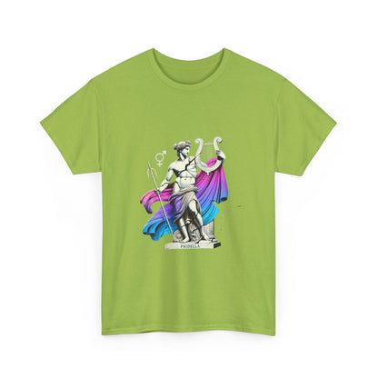 Ancient Greek Pride Statue T-Shirt | Genderfluid & Bisexual Flag