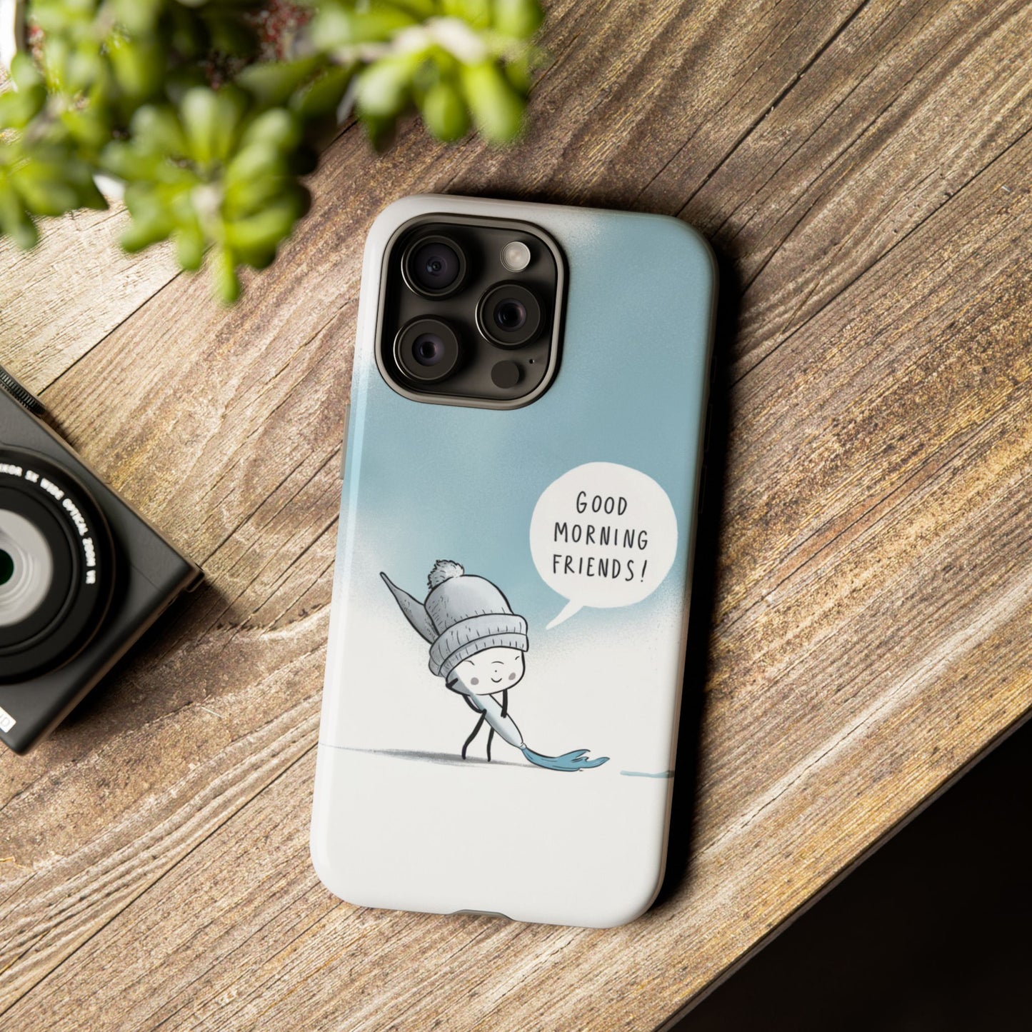 Good Morning Friends! Custom iPhone Case – Fun & Cute Cartoon Design