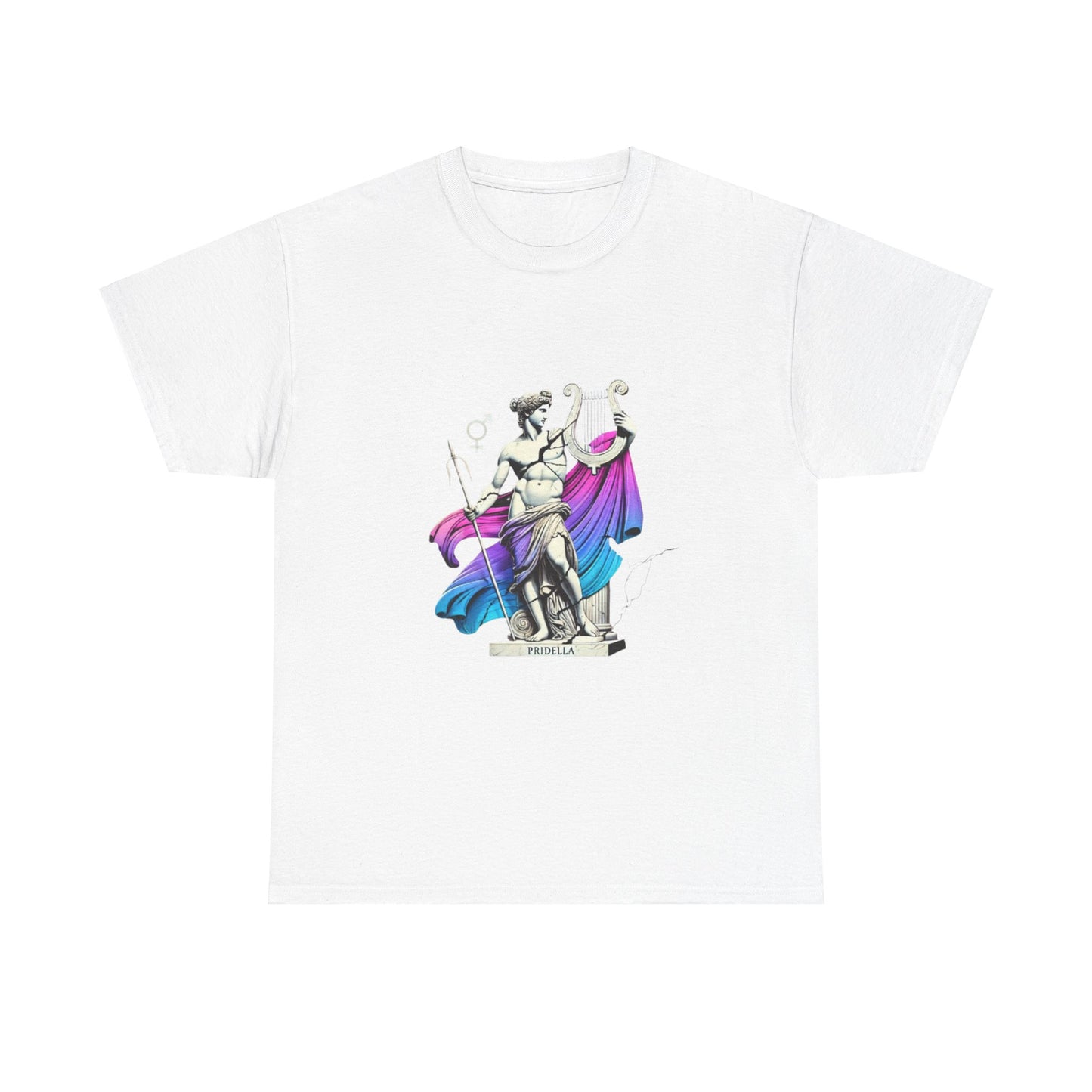 Ancient Greek Pride Statue T-Shirt | Genderfluid & Bisexual Flag