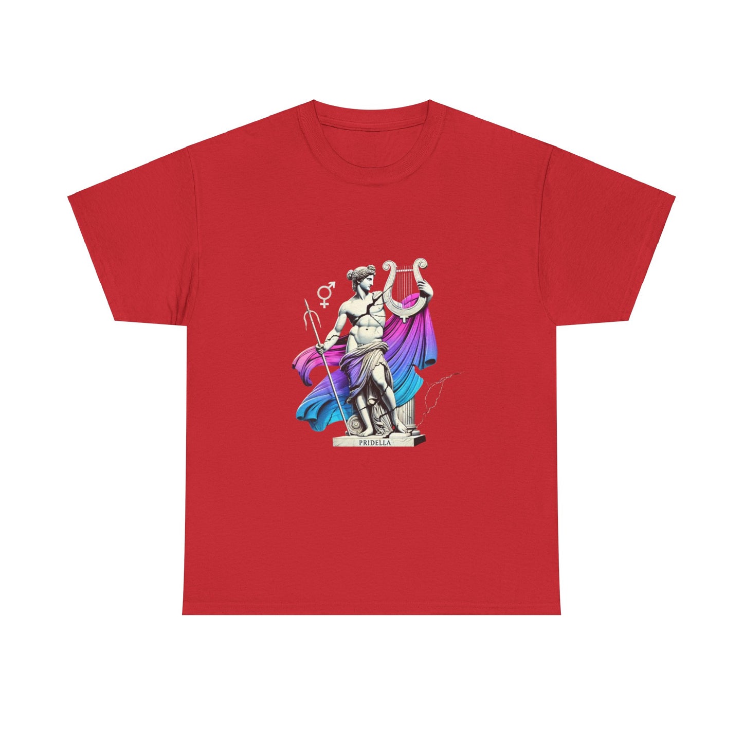 Ancient Greek Pride Statue T-Shirt | Genderfluid & Bisexual Flag