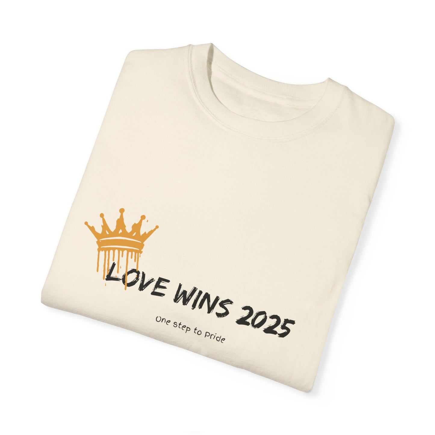 Crowned in Love T-Shirt | Unisex Minimalist Pride Tee – Love Wins 2025