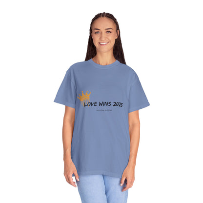 Crowned in Love T-Shirt | Unisex Minimalist Pride Tee – Love Wins 2025