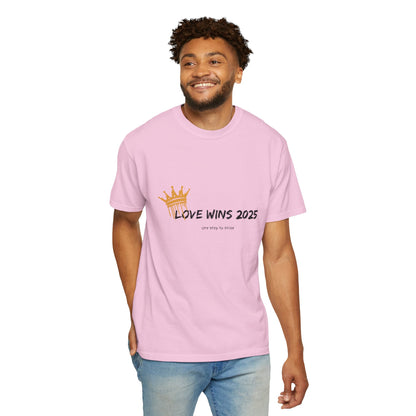 Crowned in Love T-Shirt | Unisex Minimalist Pride Tee – Love Wins 2025