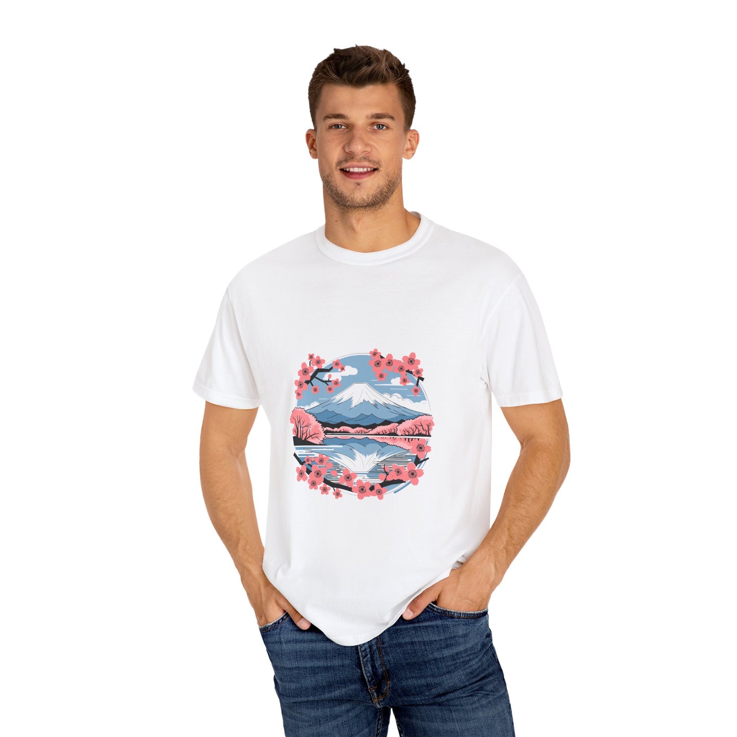 Cherry Blossom Mountain T-Shirt | Japanese Sakura Art Tee