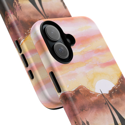 Watercolor Sailing Sunset iPhone Case – Custom Scenic Protective Case