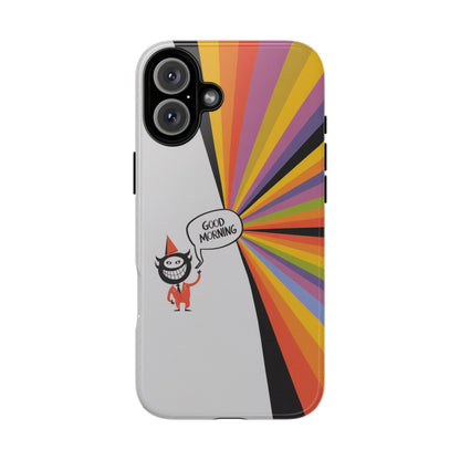 Colorful Good Morning Cartoon iPhone Case – Fun & Playful Custom Design