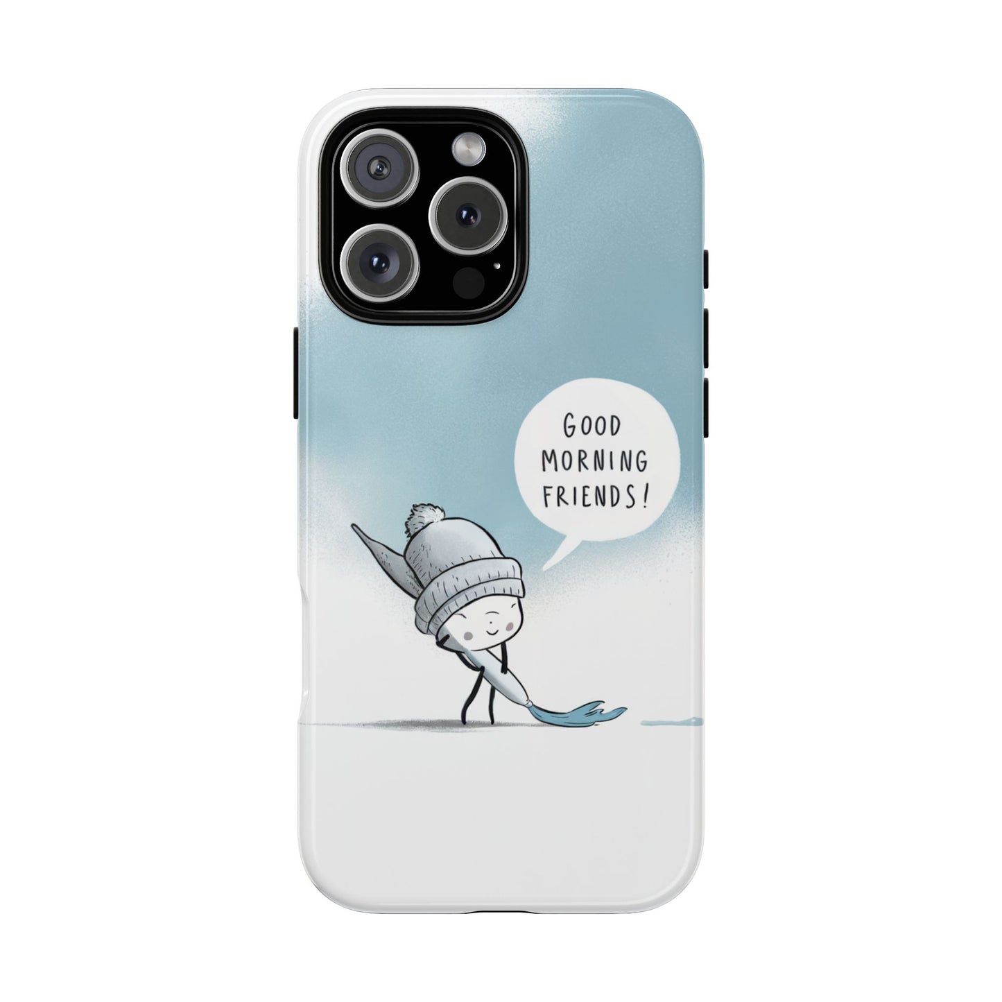 Good Morning Friends! Custom iPhone Case – Fun & Cute Cartoon Design