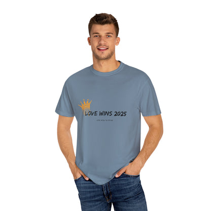 Crowned in Love T-Shirt | Unisex Minimalist Pride Tee – Love Wins 2025