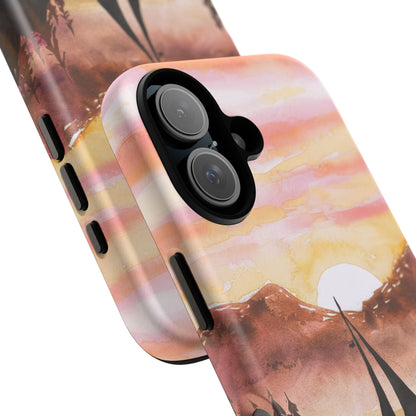 Watercolor Sailing Sunset iPhone Case – Custom Scenic Protective Case