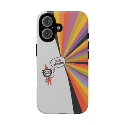 Colorful Good Morning Cartoon iPhone Case – Fun & Playful Custom Design